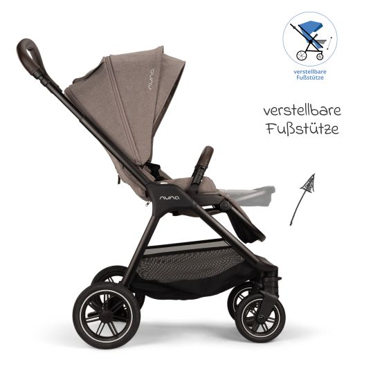 Nuna Buggy & pushchair TRIV next up to 22 kg with magnetic belt buckle, convertible all-weather seat, height-adjustable push bar - only 8.9 kg incl. adapter & rain cover - Cedar