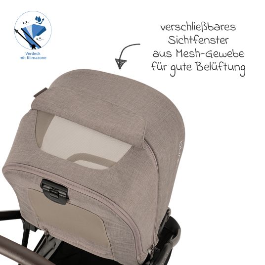 Nuna Buggy & Sportwagen TRIV next bis 22 kg mit magnetischem Gurtverschluss, umsetzbarem Allwettersitz, höhenverstellbarem Schieber - nur 8,9 kg schwer inkl. Adapter & Regenschutz - Cedar