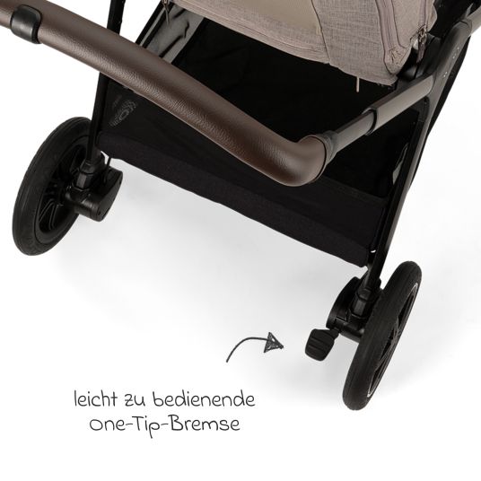 Nuna Buggy & pushchair TRIV next up to 22 kg with magnetic belt buckle, convertible all-weather seat, height-adjustable push bar - only 8.9 kg incl. adapter & rain cover - Cedar