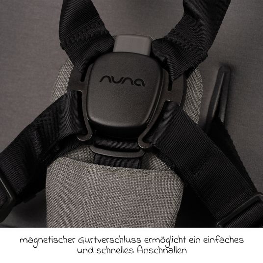 Nuna Buggy & pushchair TRIV next up to 22 kg with magnetic belt buckle, convertible all-weather seat, height-adjustable push bar - only 8.9 kg incl. adapter & rain cover - Granite