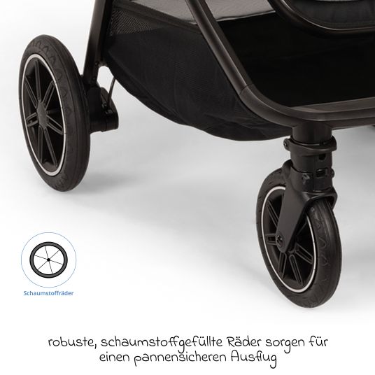 Nuna Buggy & pushchair TRIV next up to 22 kg with magnetic belt buckle, convertible all-weather seat, height-adjustable push bar - only 8.9 kg incl. adapter & rain cover - Granite