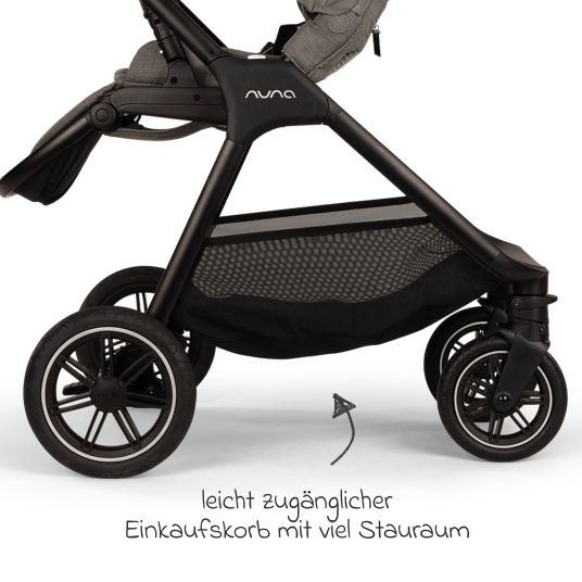 Nuna Buggy & pushchair TRIV next up to 22 kg with magnetic belt buckle, convertible all-weather seat, height-adjustable push bar - only 8.9 kg incl. adapter & rain cover - Granite