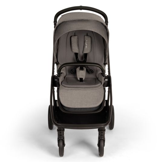 Nuna Buggy & Sportwagen TRIV next bis 22 kg mit magnetischem Gurtverschluss, umsetzbarem Allwettersitz, höhenverstellbarem Schieber - nur 8,9 kg schwer inkl. Adapter & Regenschutz - Granite