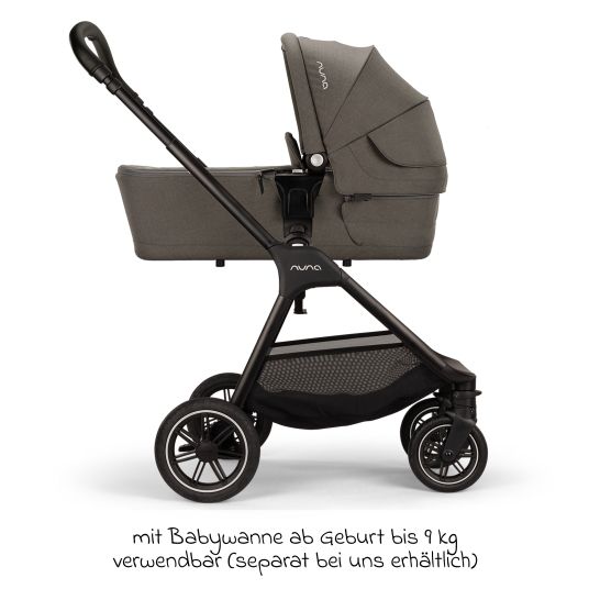 Nuna Buggy & Sportwagen TRIV next bis 22 kg mit magnetischem Gurtverschluss, umsetzbarem Allwettersitz, höhenverstellbarem Schieber - nur 8,9 kg schwer inkl. Adapter & Regenschutz - Granite