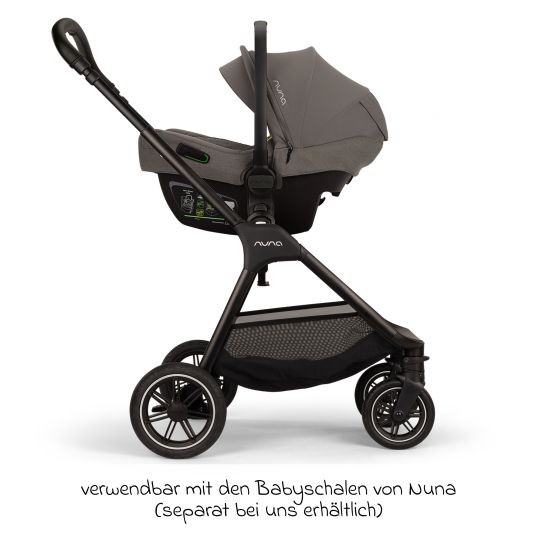 Nuna Buggy & Sportwagen TRIV next bis 22 kg mit magnetischem Gurtverschluss, umsetzbarem Allwettersitz, höhenverstellbarem Schieber - nur 8,9 kg schwer inkl. Adapter & Regenschutz - Granite