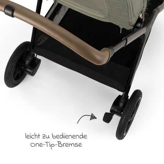 Nuna Buggy & pushchair TRIV next up to 22 kg with magnetic belt buckle, convertible all-weather seat, height-adjustable push bar - only 8.9 kg incl. adapter & rain cover - Pine