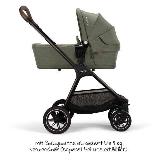 Nuna Buggy & Sportwagen TRIV next bis 22 kg mit magnetischem Gurtverschluss, umsetzbarem Allwettersitz, höhenverstellbarem Schieber - nur 8,9 kg schwer inkl. Adapter & Regenschutz - Pine