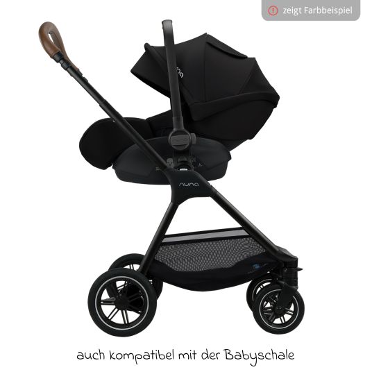 Nuna Buggy & pushchair TRIV next with reclining function, convertible all-weather seat, telescopic pushchair only 8.9 kg, incl. adapter & rain cover - Lagoon