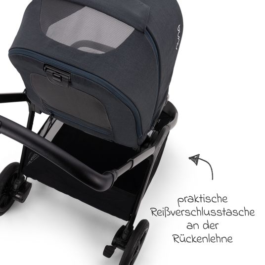 Nuna Buggy & pushchair TRIV next with reclining function, convertible all-weather seat, telescopic pushchair only 8.9 kg, incl. adapter & rain cover - Ocean