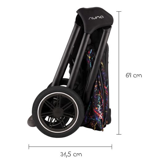 Nuna Buggy & pushchair TRIV next with reclining function, convertible all-weather seat, telescopic pushchair only 8.9 kg, incl. adapter & rain cover - Rainbow