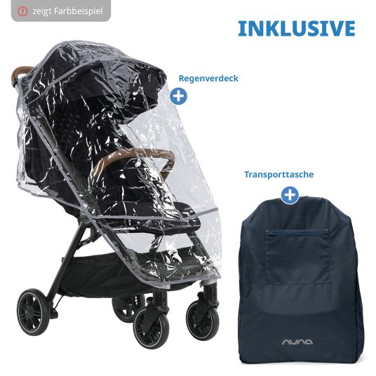 Nuna Buggy & pushchair TRVL up to 22 kg load capacity only 7 kg light with reclining function incl. rain cover & carry bag - Hazelwood