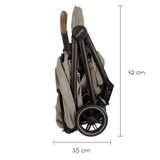 Nuna Buggy & Sportwagen TRVL bis 22 kg belastbar nur 7 kg leicht mit Liegefunktion inkl. Regenschutz & Transporttasche - Hazelwood