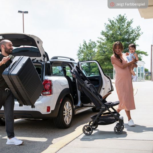 Nuna Buggy & pushchair TRVL up to 22 kg load capacity only 7 kg light with reclining function incl. rain cover & carry bag - Pine