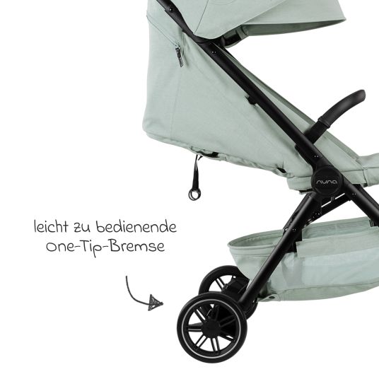Nuna Buggy & pushchair TRVL up to 22 kg load capacity only 7 kg light with reclining function incl. rain cover & carry bag - Seafoam