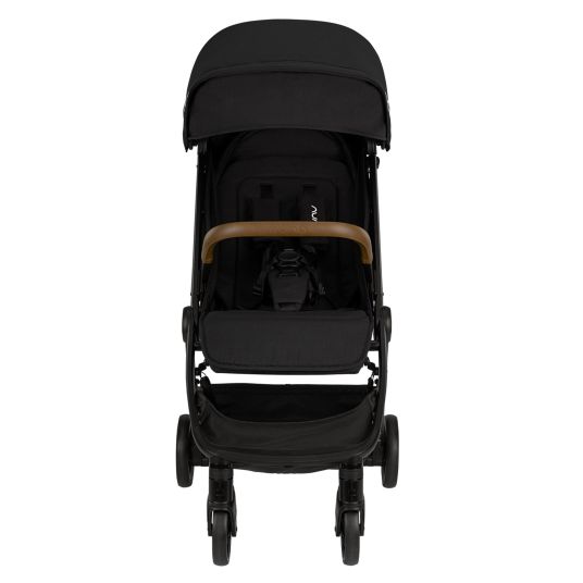 Nuna Buggy & Sportwagen TRVL Lx bis 22 kg mit magnetischem Gurtverschluss, automatischem Faltmechanismus inkl. Regenschutz & Transporttasche - Caviar