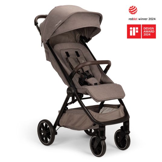 Nuna Passeggino e carrozzina TRVL Lx fino a 22 kg con cintura magnetica, meccanismo di ripiegamento automatico, incluso parapioggia e borsa per il trasporto - Cedro