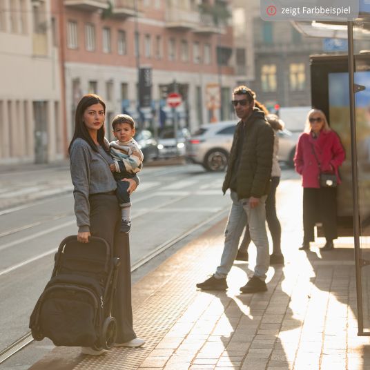 Nuna Passeggino e carrozzina TRVL Lx fino a 22 kg con cintura magnetica, meccanismo di ripiegamento automatico, incluso parapioggia e borsa per il trasporto - Cedro