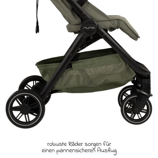 Nuna Buggy & pushchair TRVL Lx up to 22 kg with magnetic belt fastener, automatic folding mechanism incl. rain cover & transport bag - Pine