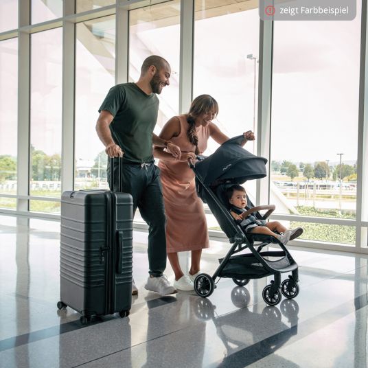 Nuna Passeggino e carrozzina TRVL Lx fino a 22 kg con cintura magnetica, meccanismo di ripiegamento automatico, incluso parapioggia e borsa per il trasporto - Pino