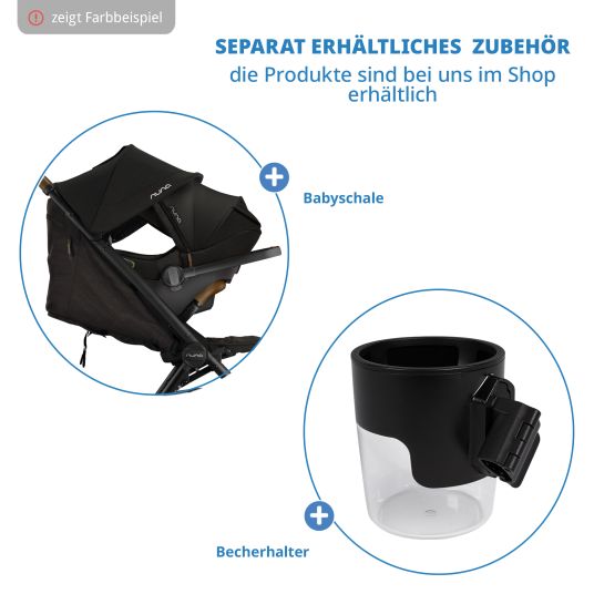 Nuna Buggy & Sportwagen TRVL Lx bis 22 kg mit magnetischem Gurtverschluss, automatischem Faltmechanismus inkl. Regenschutz & Transporttasche - Pine