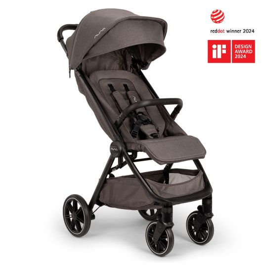 Nuna Passeggino e carrozzina TRVL Lx fino a 22 kg con cintura magnetica, meccanismo di ripiegamento automatico, incluso parapioggia e borsa per il trasporto - Thunder