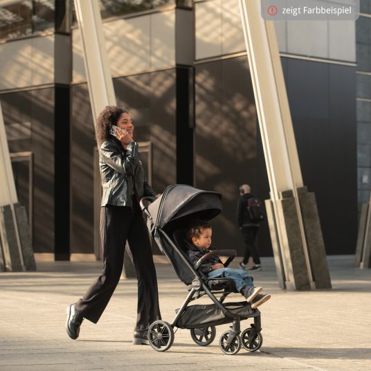 Nuna Passeggino e carrozzina TRVL Lx fino a 22 kg con cintura magnetica, meccanismo di ripiegamento automatico, incluso parapioggia e borsa per il trasporto - Thunder