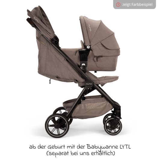 Nuna Passeggino e carrozzina TRVL Lx fino a 22 kg con cintura magnetica, meccanismo di ripiegamento automatico, incluso parapioggia e borsa per il trasporto - Thunder