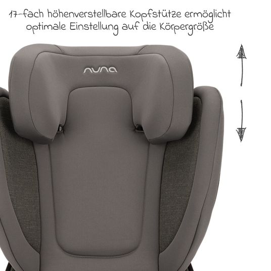 Nuna Kindersitz AACE Lx i-Size ab 3,5 Jahre - 12 Jahre (100 cm - 150 cm) inkl. Getränkehalter - Thunder