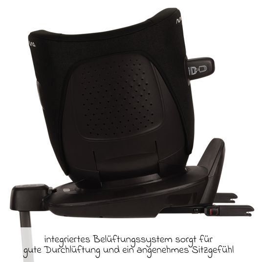 Nuna Reboarder child seat PRUU i-Size 360° rotatable from birth to 4 years (40 cm - 105 cm) incl. base station & seat reducer - Caviar