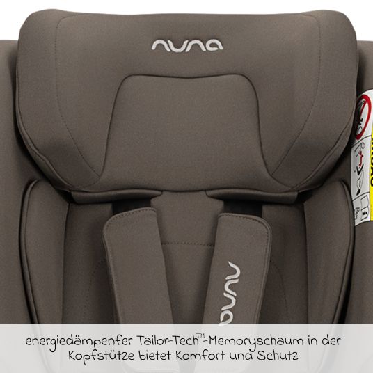 Nuna Reboarder child seat PRUU i-Size 360° rotatable from birth to 4 years (40 cm - 105 cm) incl. base station & seat reducer - Granite