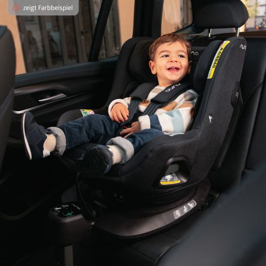 Nuna Reboarder child seat PRUU i-Size 360° rotatable from birth to 4 years (40 cm - 105 cm) incl. base station & seat reducer - Granite