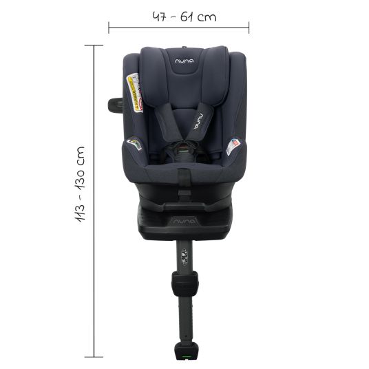 Nuna Reboarder-Kindersitz PRYM i-Size ab Geburt - 4 Jahre (40 cm - 105 cm) 360° drehbar, inkl. Isofix-Basis - Lake