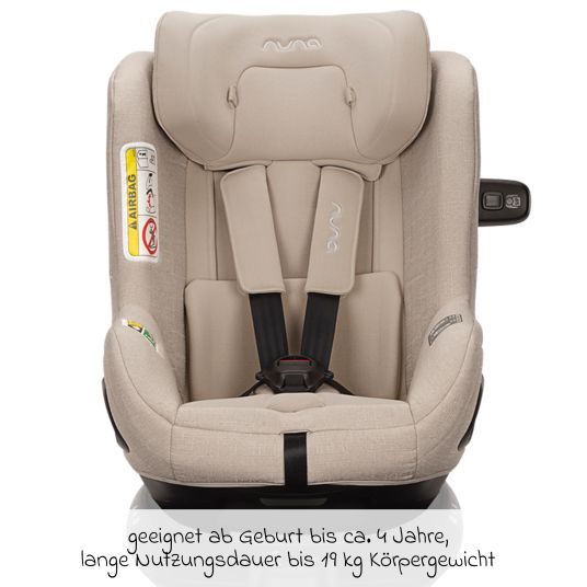 Nuna Reboarder child seat TODL next i-Size 360° rotatable from birth to 4 years (40 cm - 105 cm) incl. seat reducer - Biscotti