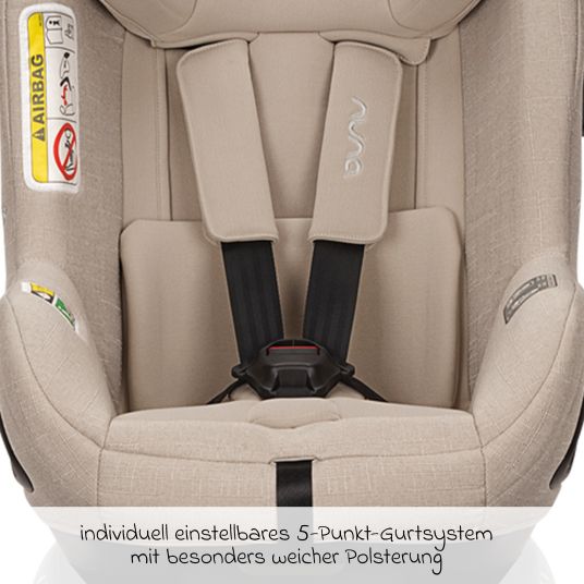 Nuna Reboarder child seat TODL next i-Size 360° rotatable from birth to 4 years (40 cm - 105 cm) incl. seat reducer - Biscotti