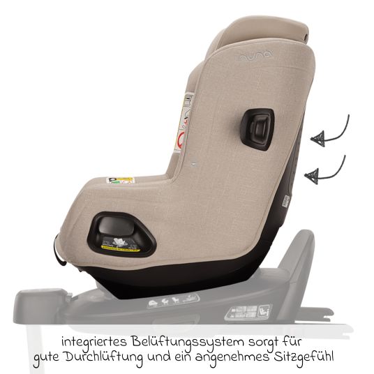 Nuna Reboarder child seat TODL next i-Size 360° rotatable from birth to 4 years (40 cm - 105 cm) incl. seat reducer - Biscotti