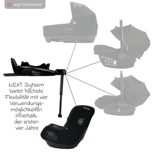 Nuna Reboarder child seat TODL next i-Size 360° rotatable from birth to 4 years (40 cm - 105 cm) incl. seat reducer - Biscotti