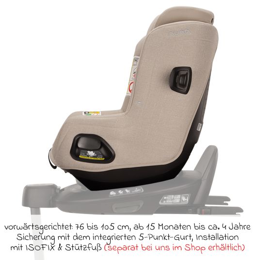 Nuna Reboarder child seat TODL next i-Size 360° rotatable from birth to 4 years (40 cm - 105 cm) incl. seat reducer - Biscotti