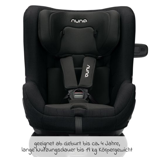 Nuna Reboarder child seat TODL next i-Size 360° rotatable from birth to 4 years (40 cm - 105 cm) incl. seat reducer - Caviar