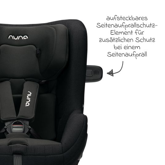 Nuna Reboarder child seat TODL next i-Size 360° rotatable from birth to 4 years (40 cm - 105 cm) incl. seat reducer - Caviar