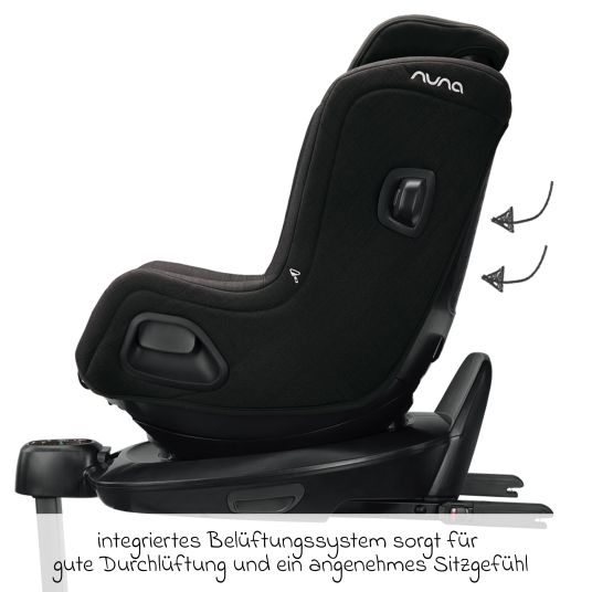 Nuna Reboarder child seat TODL next i-Size 360° rotatable from birth to 4 years (40 cm - 105 cm) incl. seat reducer - Caviar