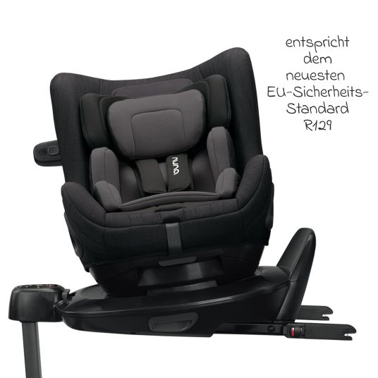 Nuna Reboarder child seat TODL next i-Size 360° rotatable from birth to 4 years (40 cm - 105 cm) incl. seat reducer - Caviar