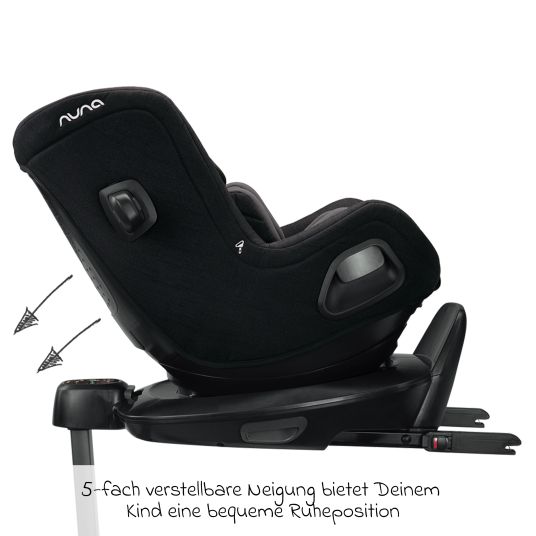 Nuna Reboarder child seat TODL next i-Size 360° rotatable from birth to 4 years (40 cm - 105 cm) incl. seat reducer - Caviar