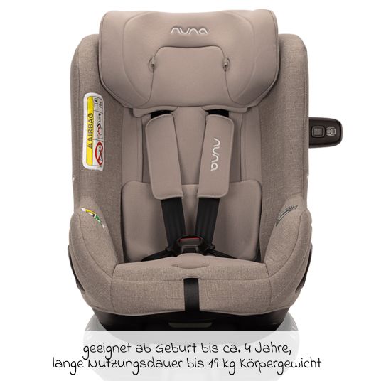 Nuna Reboarder child seat TODL next i-Size 360° rotatable from birth to 4 years (40 cm - 105 cm) incl. seat reducer - Cedar