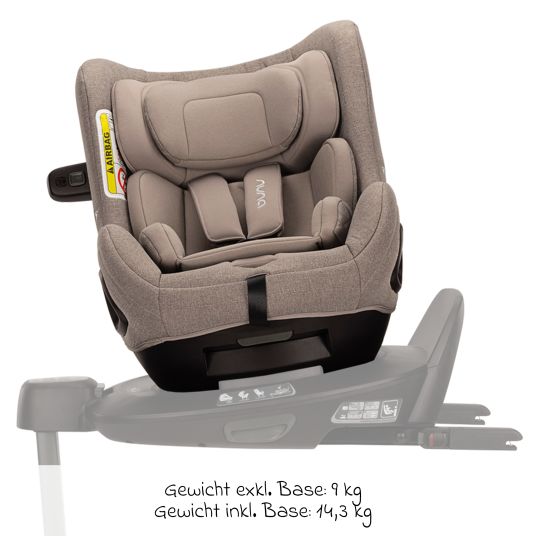 Nuna Reboarder child seat TODL next i-Size 360° rotatable from birth to 4 years (40 cm - 105 cm) incl. seat reducer - Cedar