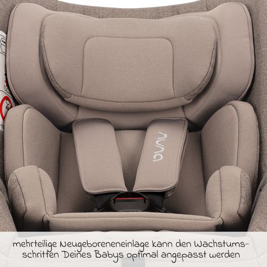 Nuna Reboarder child seat TODL next i-Size 360° rotatable from birth to 4 years (40 cm - 105 cm) incl. seat reducer - Cedar