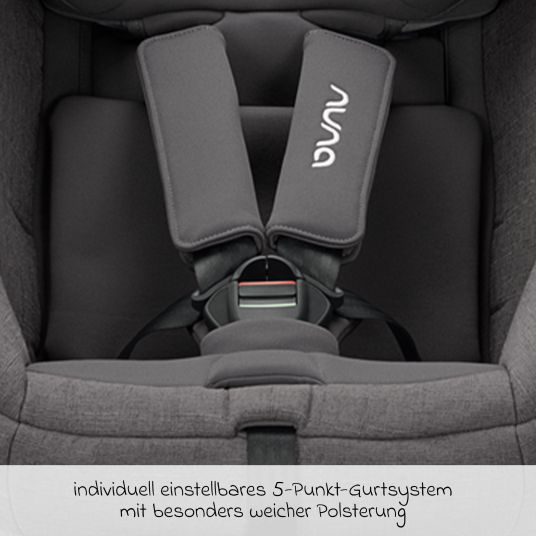 Nuna Reboarder child seat TODL next i-Size 360° rotatable from birth to 4 years (40 cm - 105 cm) incl. seat reducer - Granite