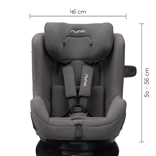 Nuna Seggiolino per bambini TODL next i-Size girevole a 360° dalla nascita ai 4 anni (40 cm - 105 cm) con riduttore - Granito