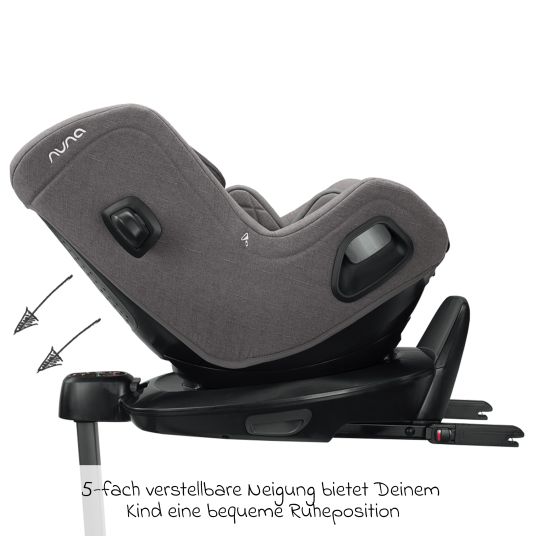 Nuna Reboarder child seat TODL next i-Size 360° rotatable from birth to 4 years (40 cm - 105 cm) incl. seat reducer - Granite