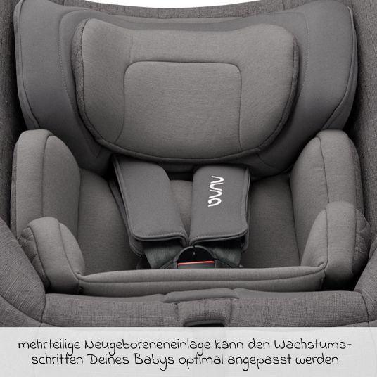 Nuna Reboarder child seat TODL next i-Size 360° rotatable from birth to 4 years (40 cm - 105 cm) incl. seat reducer - Granite