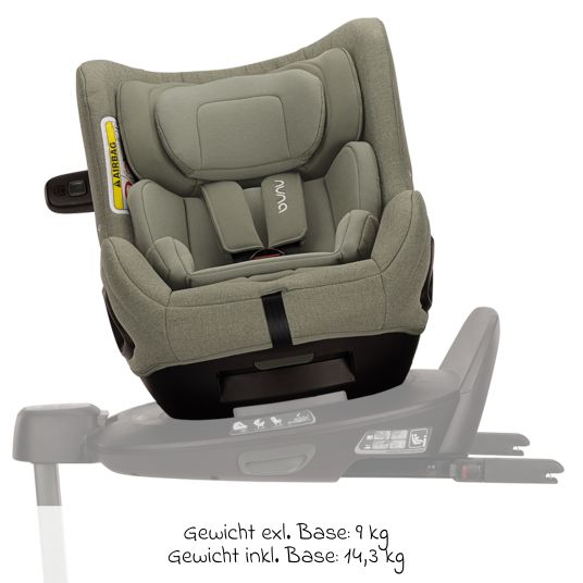 Nuna Reboarder child seat TODL next i-Size 360° rotatable from birth to 4 years (40 cm - 105 cm) incl. seat reducer - Pine